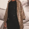 Maria Borges Snake Pattern Real Leather Coat