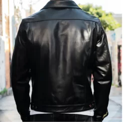 Mason Men’s Black Western Retro Moto Top Leather Jacket