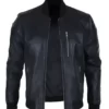 Matthew Black Bomber Leather Jacket
