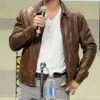 Matthew McConaughey Brown Leather Jacket Front