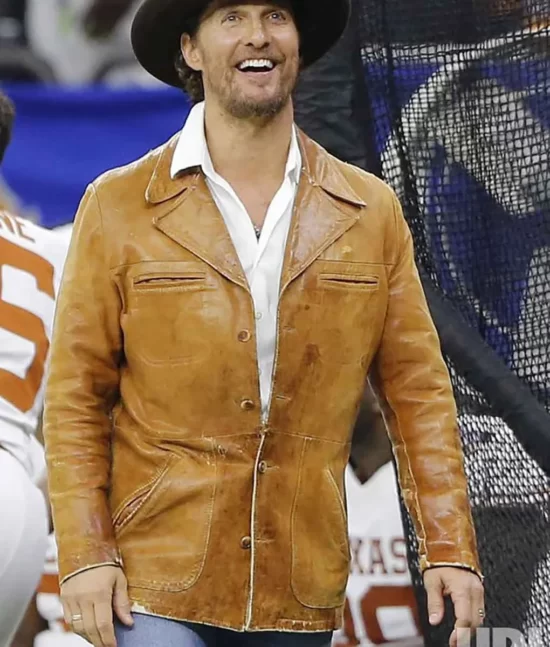 Matthew McConaughey Brown Original Leather Jacket