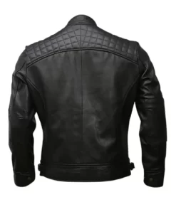 Maxwell Men’s Black Quilted Classy Top Leather Cafe Racer Jacket
