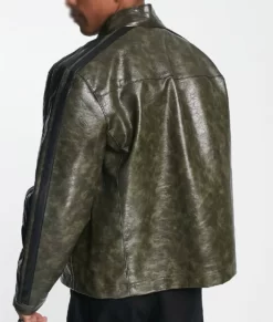 Maya Jama Biker pure Leather Jacket