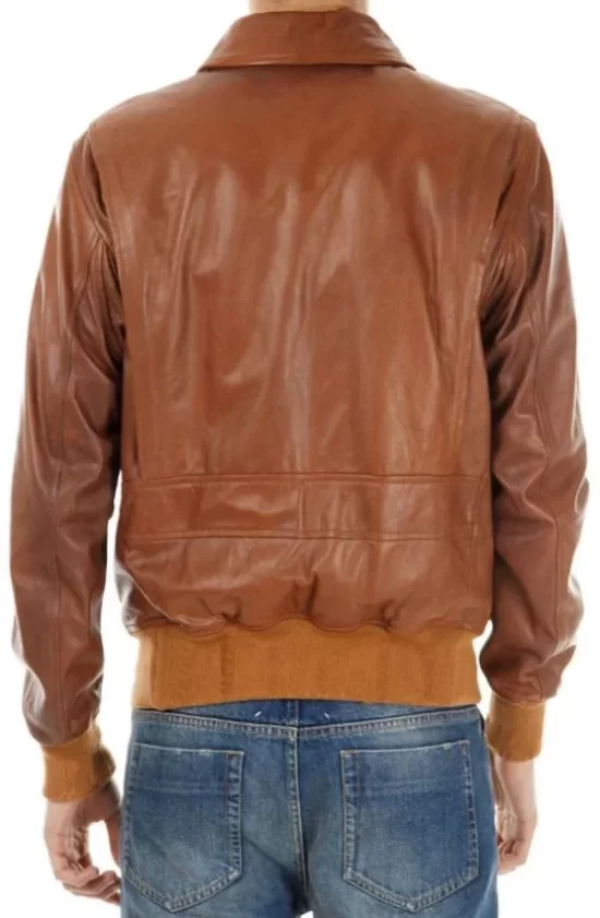 Men A2 Style Brown Top Leather Bomber Jacket