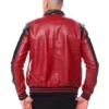 Men's 8 Ball 90s Red Moto Colrblock Leather Jacket