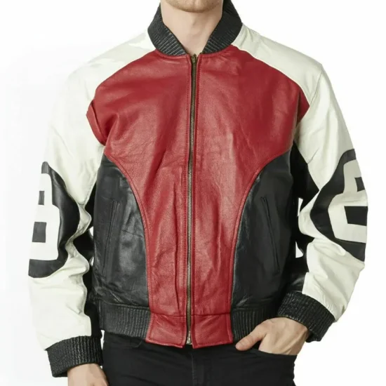 Men's 8 Ball Tri Color Leather Jacket
