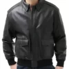 Men’s A-2 Flight Black Real Leather Jacket