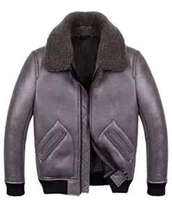 Men’s B2 Grey Shearling Faux Leather Jacket