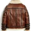 Men’s Barbados Double Collar B3 Bomber Leather Jacket