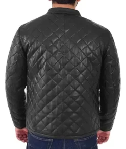 Men’s Baxton Black Quilted Top Leather Jacket