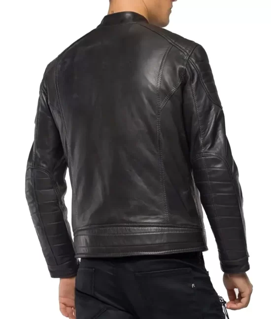 Men’s Baxton Café Racer Genuine Leather Jacket