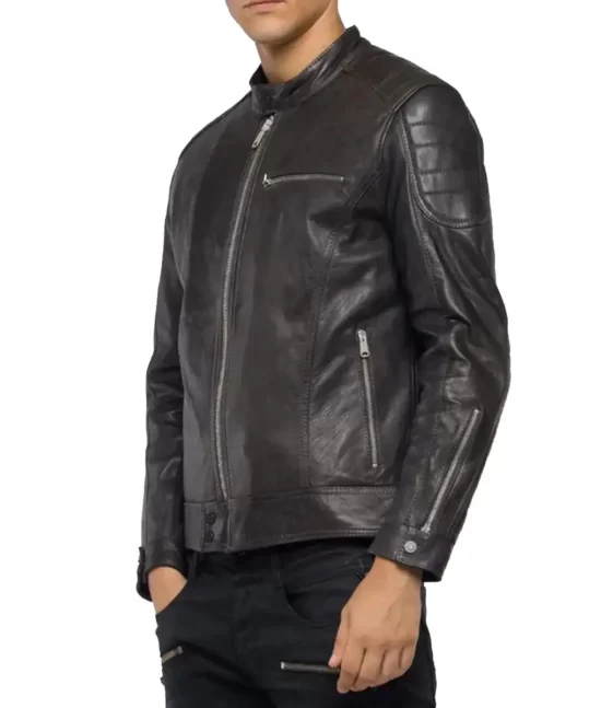 Men’s Baxton Café Racer Top Leather Jacket