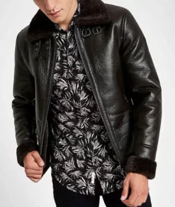 Men’s Black Berry B3 Bomber Real Leather Jacket