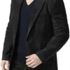 Mens Black Classic Pure Formal Suede Leather Blazer