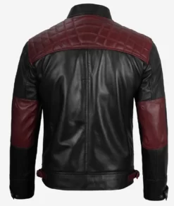 Men's Black Limited Edition Cafe Racer Premium Leather Jacket Back
