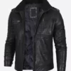 Mens Black Limited Edition Cafe Racer Washed Best Quality Real Leather Jacket