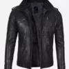Mens Black Limited Edition Cafe Racer Washed Best Quality Top Leather Jacket