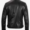 Mens Black Pure Vegan Leather Cafe Racer Jacket