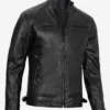 Men's Black Quilted Motorcycle Real Vegan Leather Jackets