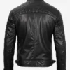 Men's Black Quilted Motorcycle Top Vegan Leather Jackets