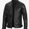 Men's Black Quilted Motorcycle Vegan Leather Jackets