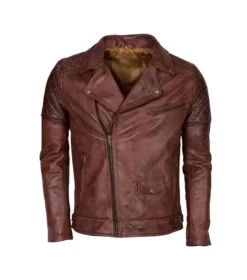 Men’s Brando Biker Motorcycle Vintage Distressed Winter Top Leather Jacket