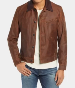 Men’s Brown Cowboy Real Leather Jacket