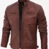 Men's Brown Motorcycle Full Genuine Leather Jacket