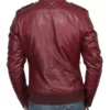 Men’s Burgundy Bomber Real Leather Jacket