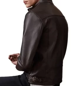Men’s Burrito Brown Café Racer Genuine Leather Jacket