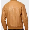 Men’s Casual Camel Brown Bomber Leather Jacket
