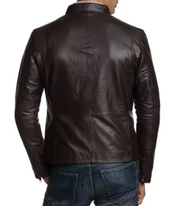 Men’s Casual Dark Brown Top Leather Jacket