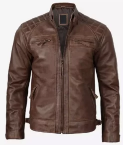 Mens Chocolate Brown Leather Jacket