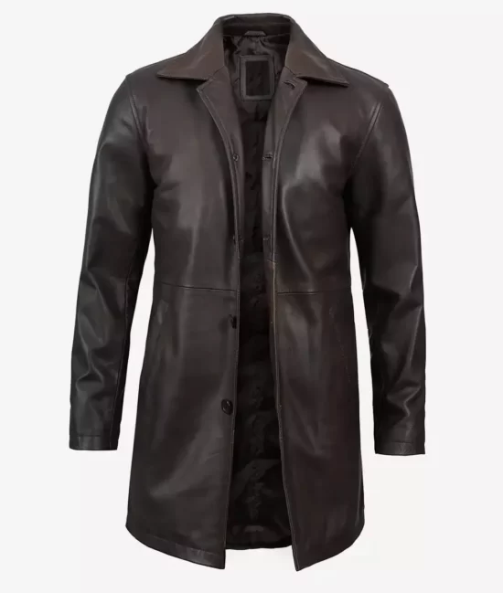 Men's Dark Brown Premium Vintage Genuine Leather Coat