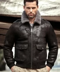 Mens-Distressed-Black-G-1-Bomber-Leather-Jacket