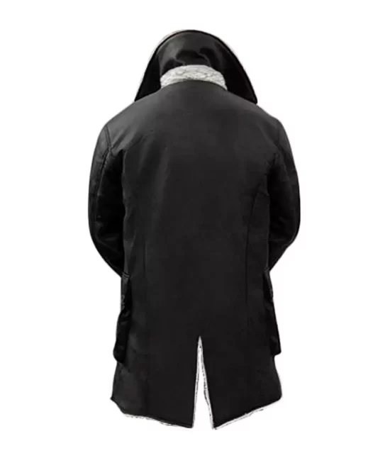 Mens Exclusive Bane Black Sherpa Real Leather coats