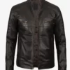 Men's Full Genuine Leather Ruboff Black Leather Jacket