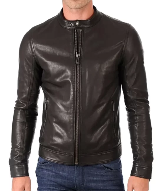 Men’s Grande Slim Café Racer Leather Jacket