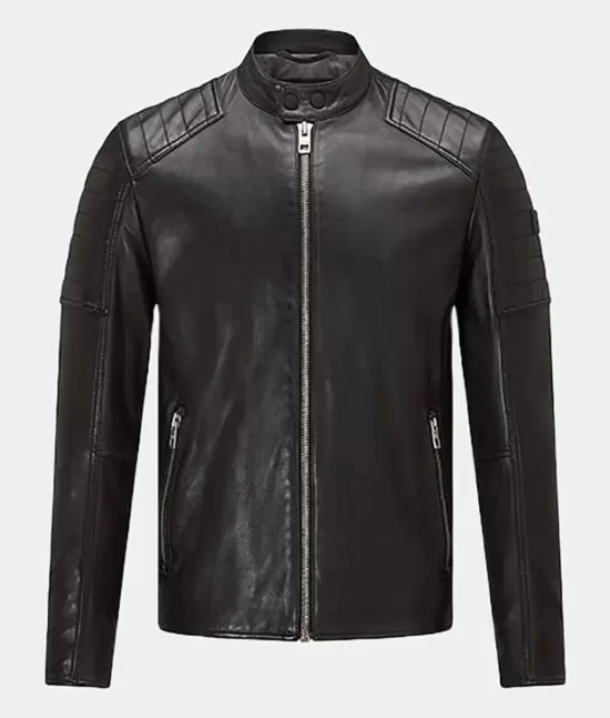 Men’s Jayzee Quilted Shoulders Top Leather Jacket