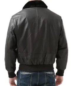 Men’s Navy Leather Bomber Top Leather Jacket