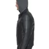Men’s Maxwell Black Hooded Geniune Leather Biker Jacket