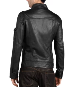 Men’s Multi Pocket Black Real Leather Jacket