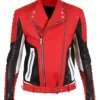 Men’s Padded Red Faux Leather Jacket