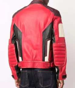 Mens Panneled Real Leather Jacket