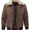 Mens Pierson G1 Bomber Top Leather Brown Jacket