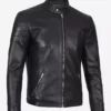 Men's Premium Black Cafe Racer Best Leather Jacket