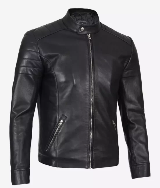 Men's Premium Black Cafe Racer Best Leather Jacket