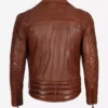 Men's Premium Cognac Waxed Motorcycle Pure Leather Jacket