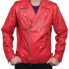 Men’s Red Leather Bikers Real jackets