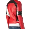 Men’s Padded Red Leather Jacket